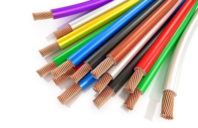 Multicolored,Wires,On,A,White,Background.,3d,Illustration