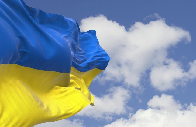 3d,Illustration,Flag,Of,Ukraine.,Ukraine,Flag,Isolated,On,Sky