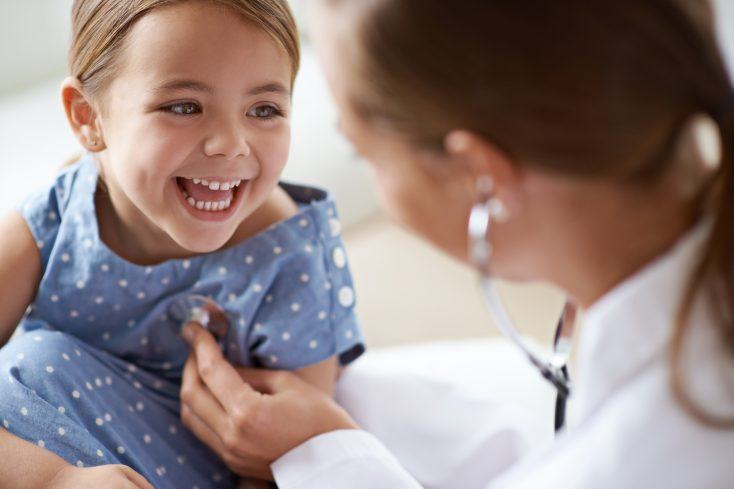 Happy,Child,,Girl,And,Stethoscope,Of,Doctor,For,Medical,Consulting,