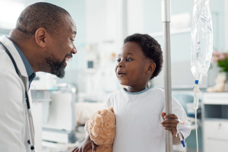 Pediatrician,,Happy,And,Doctor,Playing,With,Child,As,Care,,Support